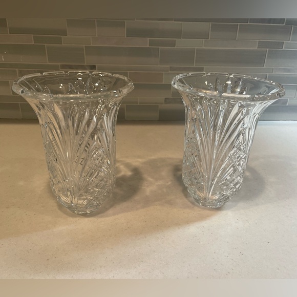 Towle Accents Like New Towle Cut Lead Crystal Hurricane Shade Set Poshmark